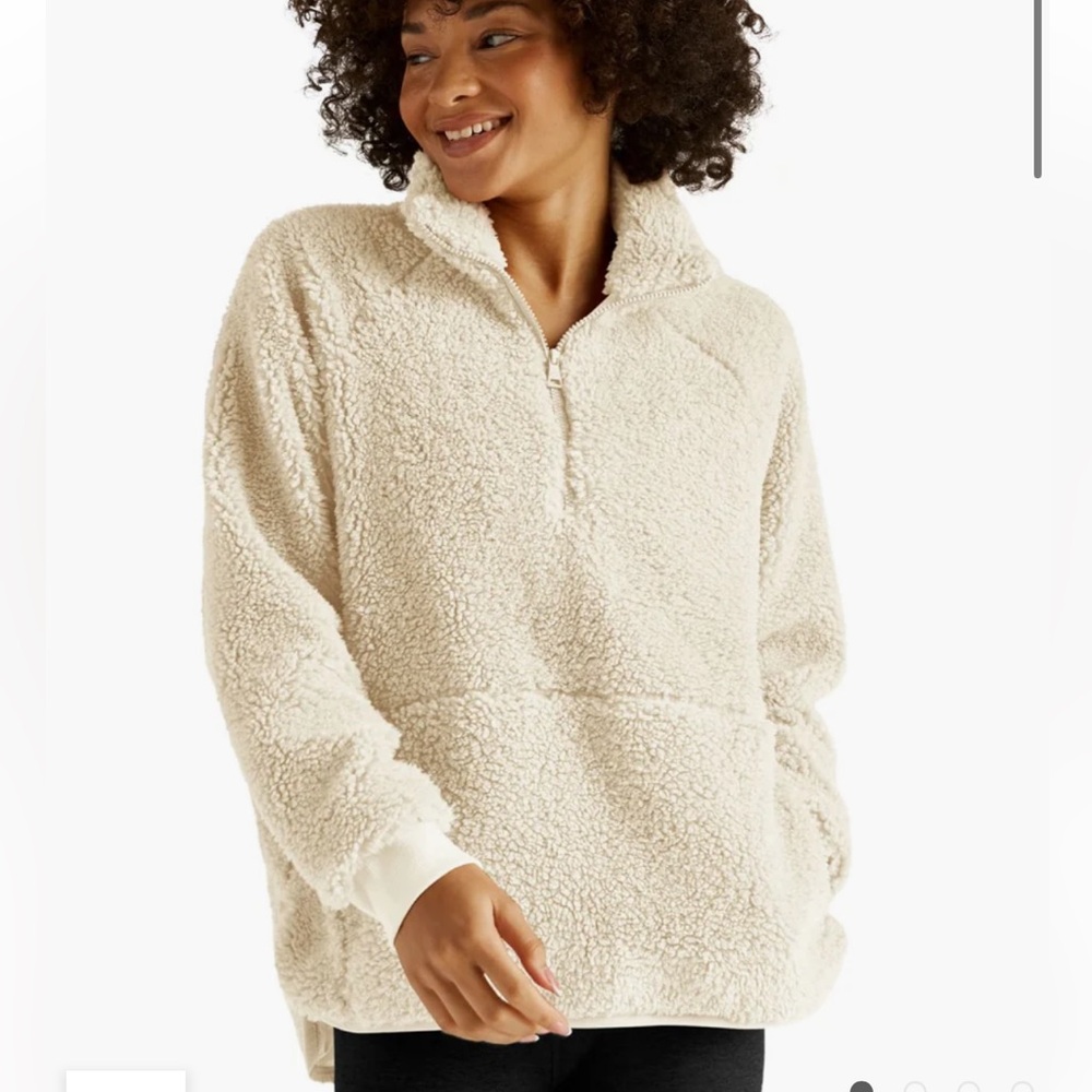 Beyond Yoga Cream Sherpa Half-Zip Pullover - Picture 6 of 13